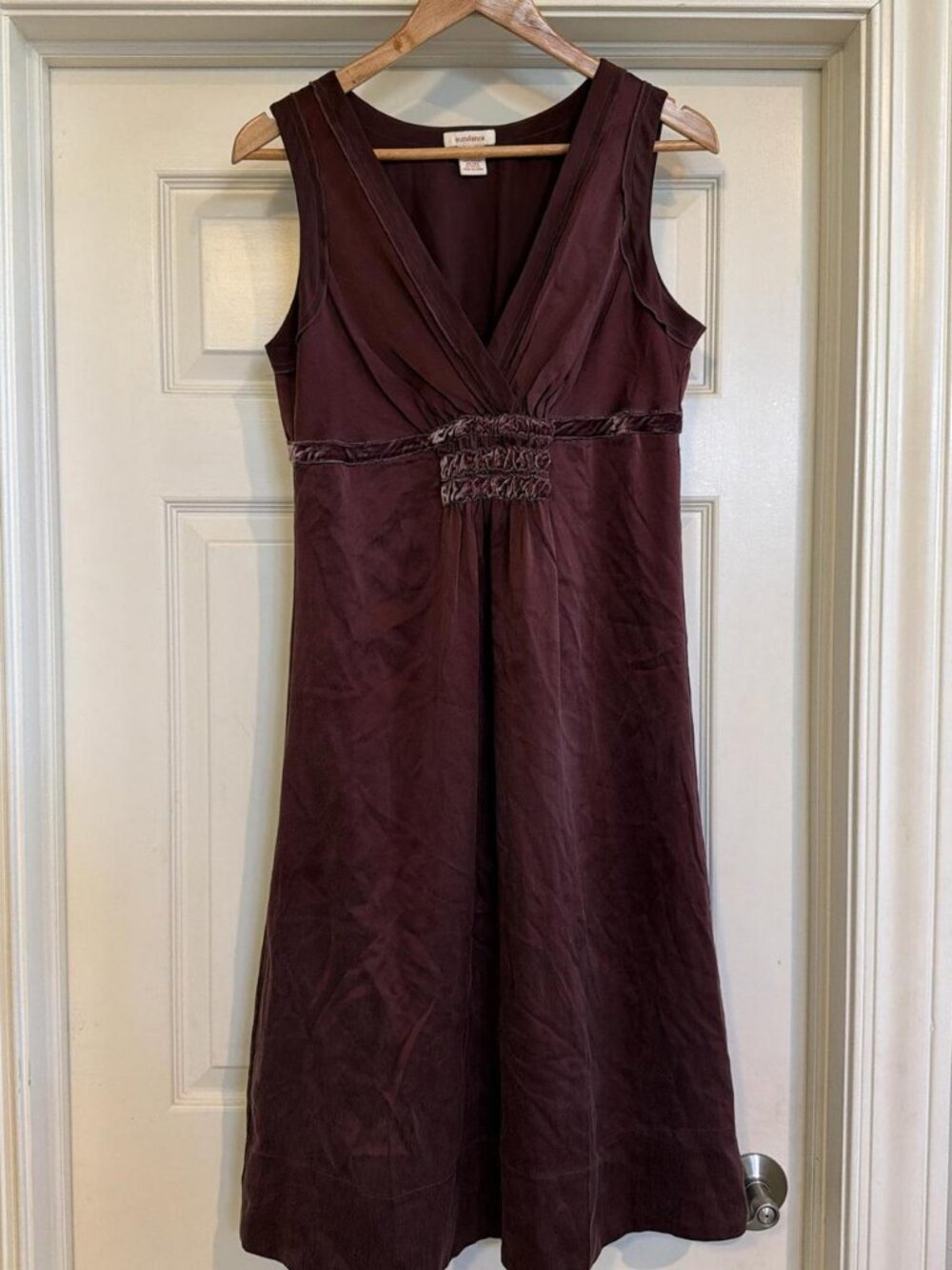 Plum Sleeveless V-Neck Midi Dress